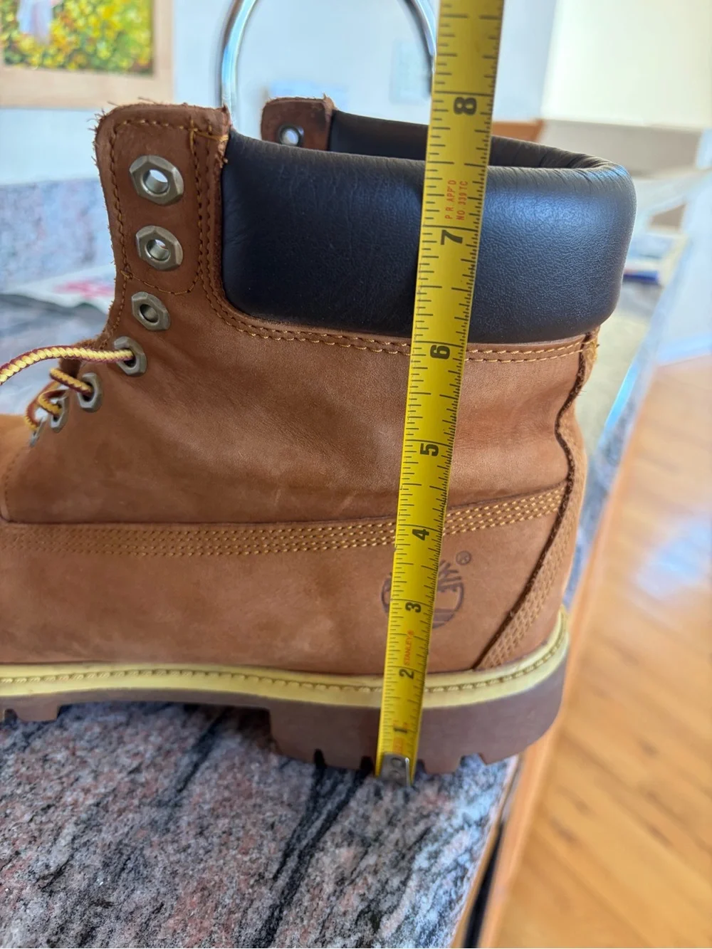 Timberland Men's Wheat Nubuck Work Boots with Black Collar